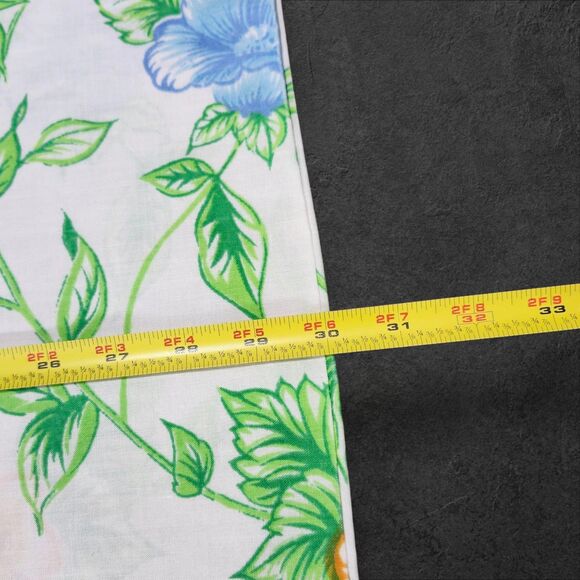 Vintage Bold Floral Pillowcase 1960s Mod Cottagecore Red Blue Yellow Roses - Picture 3 of 4